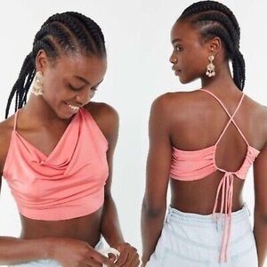 Urban Outfitters shiny cowl cropped top Size S